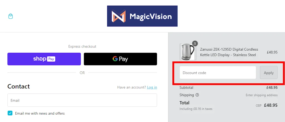 How to Use a Magicvision Discount Code