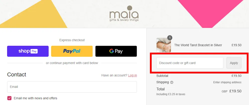 How to Use a Maia Gifts Discount Code
