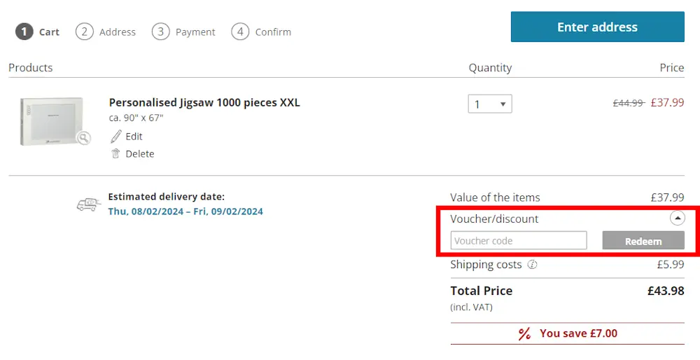 Instructions on how to enter a puzzleyou discount code at checkout