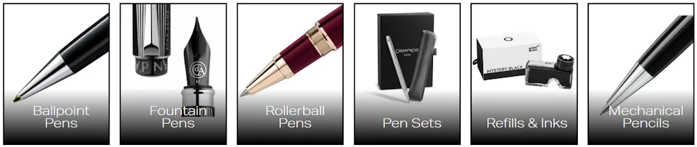 The Pen Shop popular shopping categories