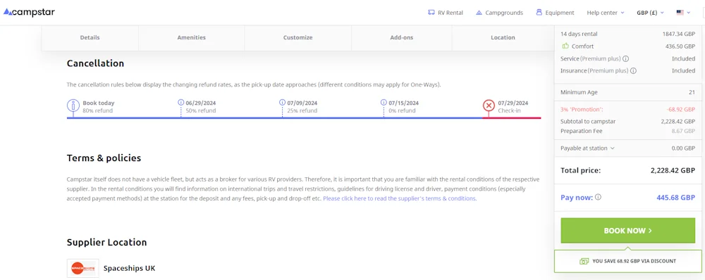 Instructions on how to use a Campstar discount code at checkout on https://www.campstar.com/