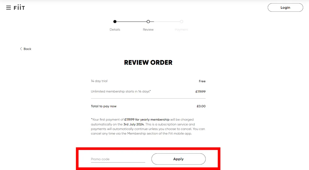 Verified instructions on how to use our Fiit voucher code at checkout.