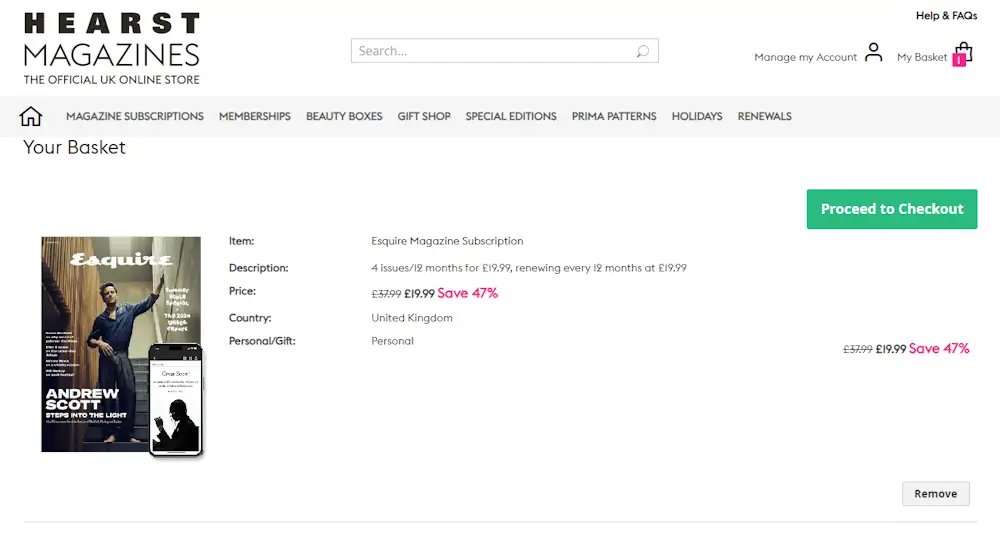 Verified instructions on how to enter our Hearst Magazines voucher code at checkout.