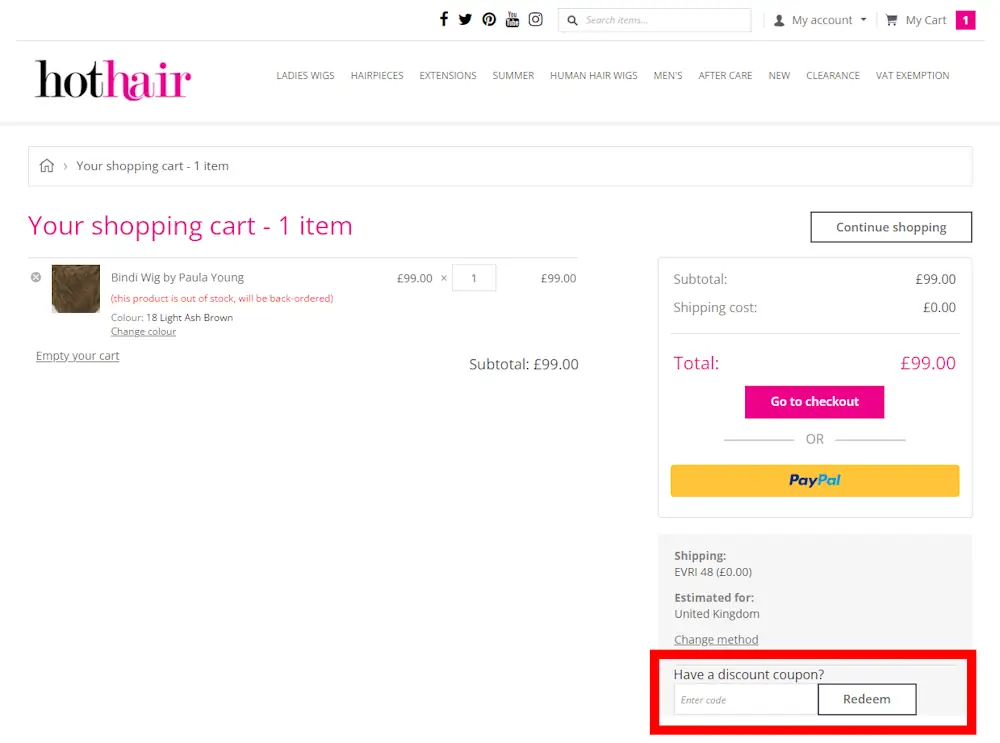 Verified instructions on how to use our Hothair voucher code at checkout.