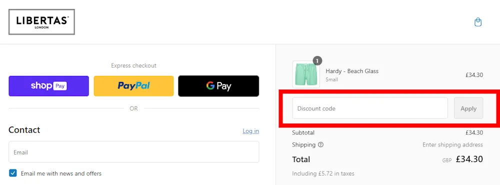 Verified instructions on how to use our Libertas London voucher code at checkout.