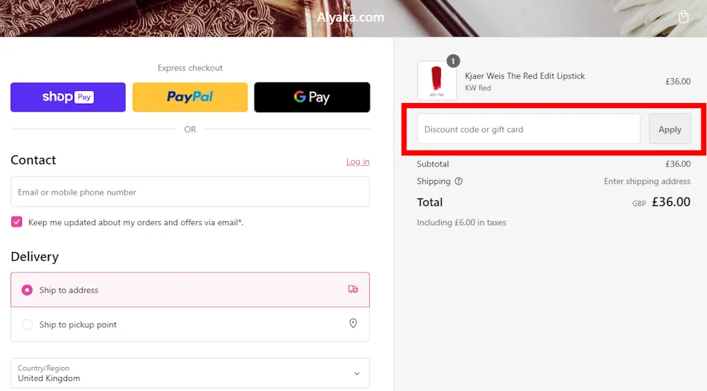 Verified instructions on how to enter our Alyaka voucher code at checkout.