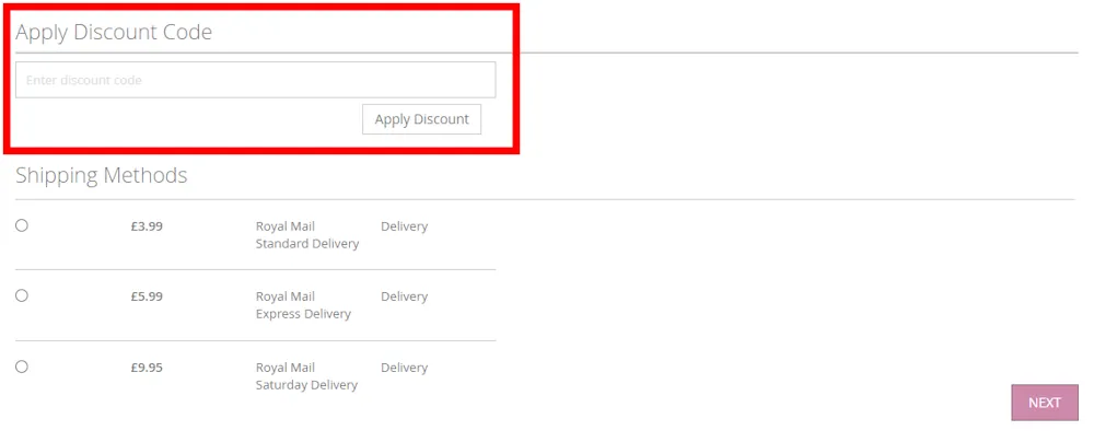 Screenshot showing where to apply a TFNC London promo code at checkout on www.tfnclondon.com.