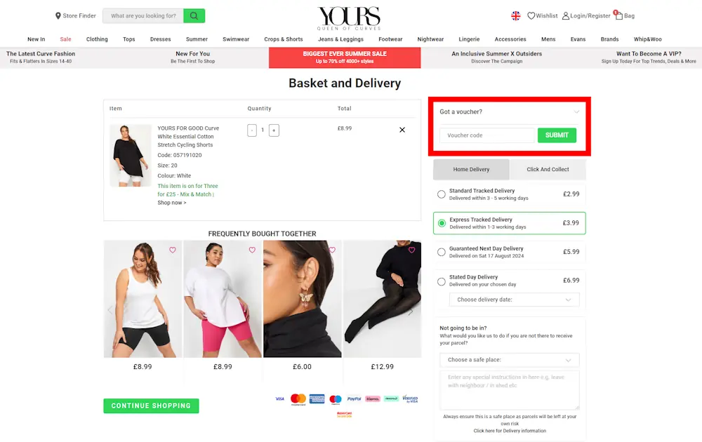 Verified instructions on how to enter our Yours Clothing on www.yoursclothing.co.uk