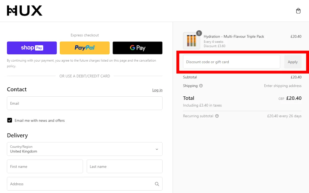 Verified instructions on how to enter our HIRO promo code at checkout at dailyhiro.com
