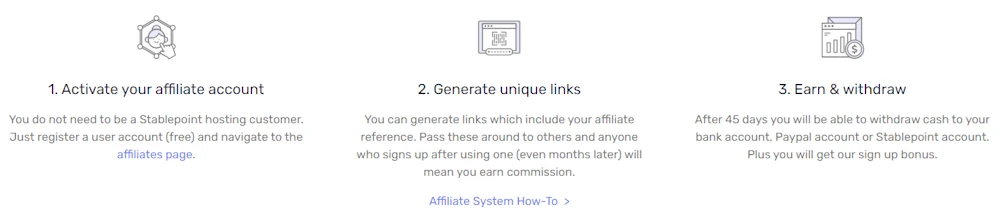 Visual guide to joining the Stablepoint Partners affiliate program, highlighting the straightforward registration steps.