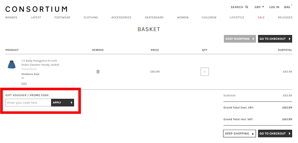 Instructions on how to enter our verified discount code for Consortium on consortium.co.uk