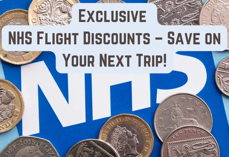 Airplane taking off at sunset – find exclusive NHS flight discounts and travel savings.