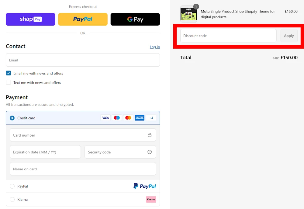 Screenshot showing where to apply a CCreation promo code during checkout on ccreation.store.