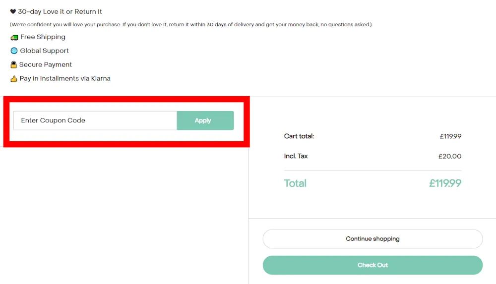 Screenshot where to enter your Pure Audio voucher on www.pure-audio.com