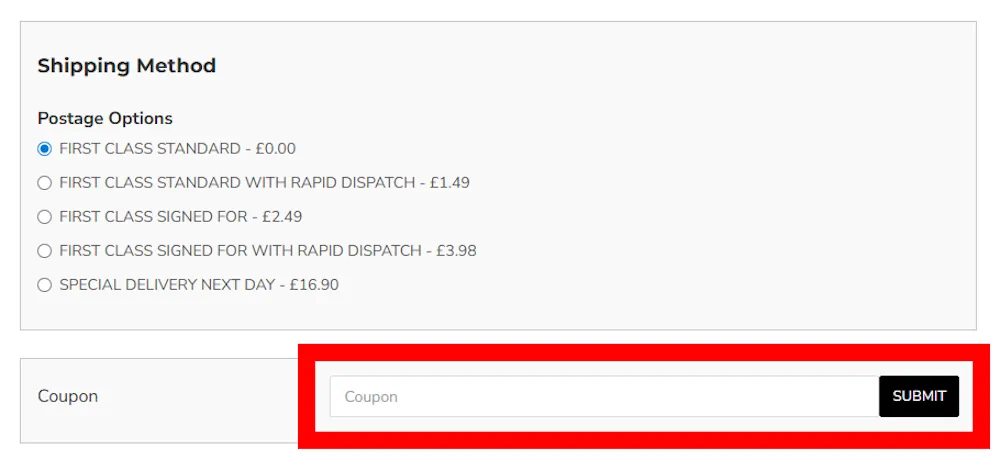 Where to enter a 7dayshop voucher code at checkout