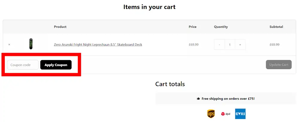 Where to enter a Supereight voucher code at checkout